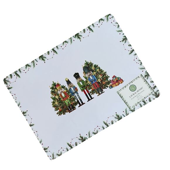 NUTCRACKER Cork Backed Hard Christmas Placemats 12x16 Set of 4 Holiday New - Picture 2 of 8